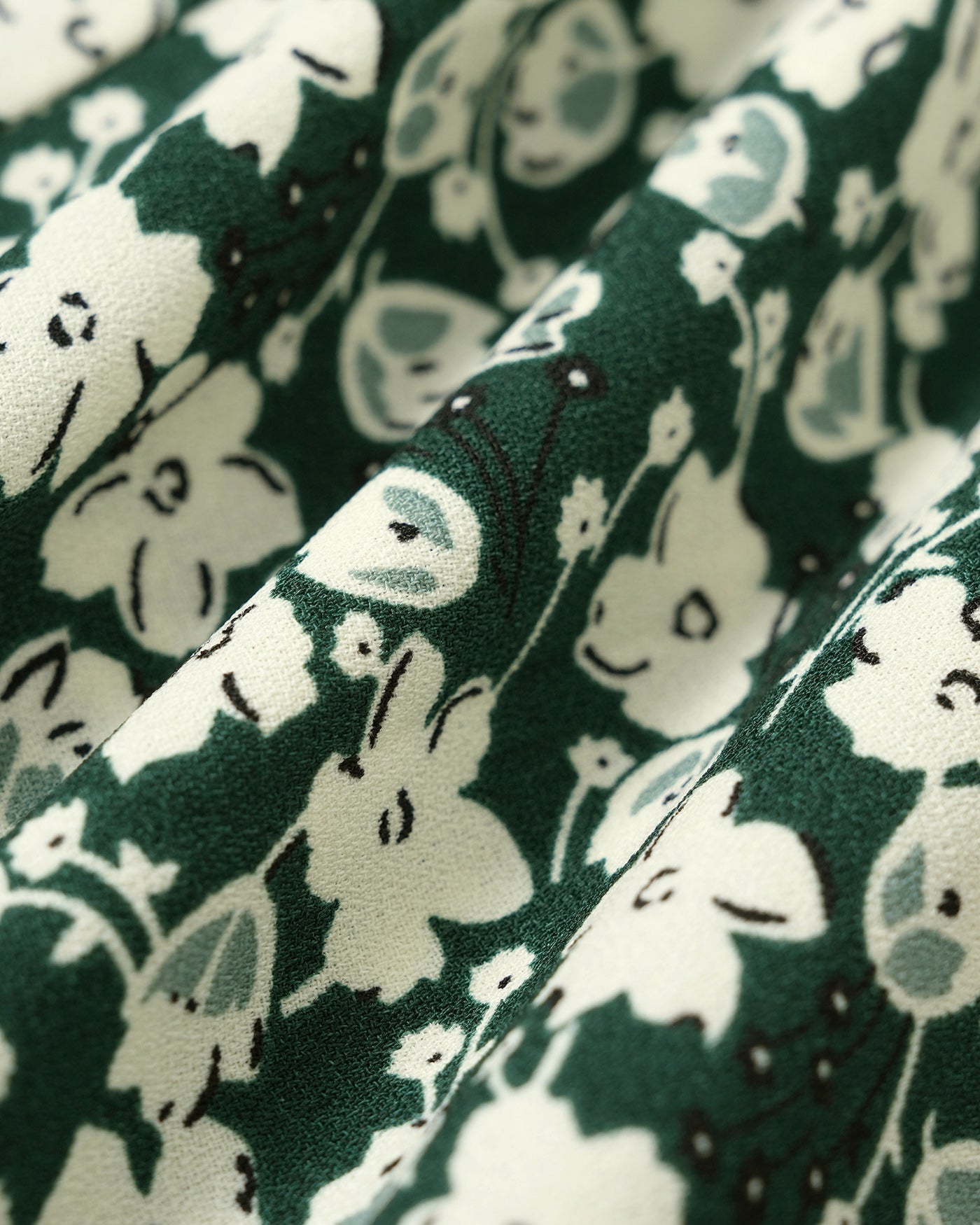 Grünes Blumen-Midi-Kleid mit V-Ausschnitt