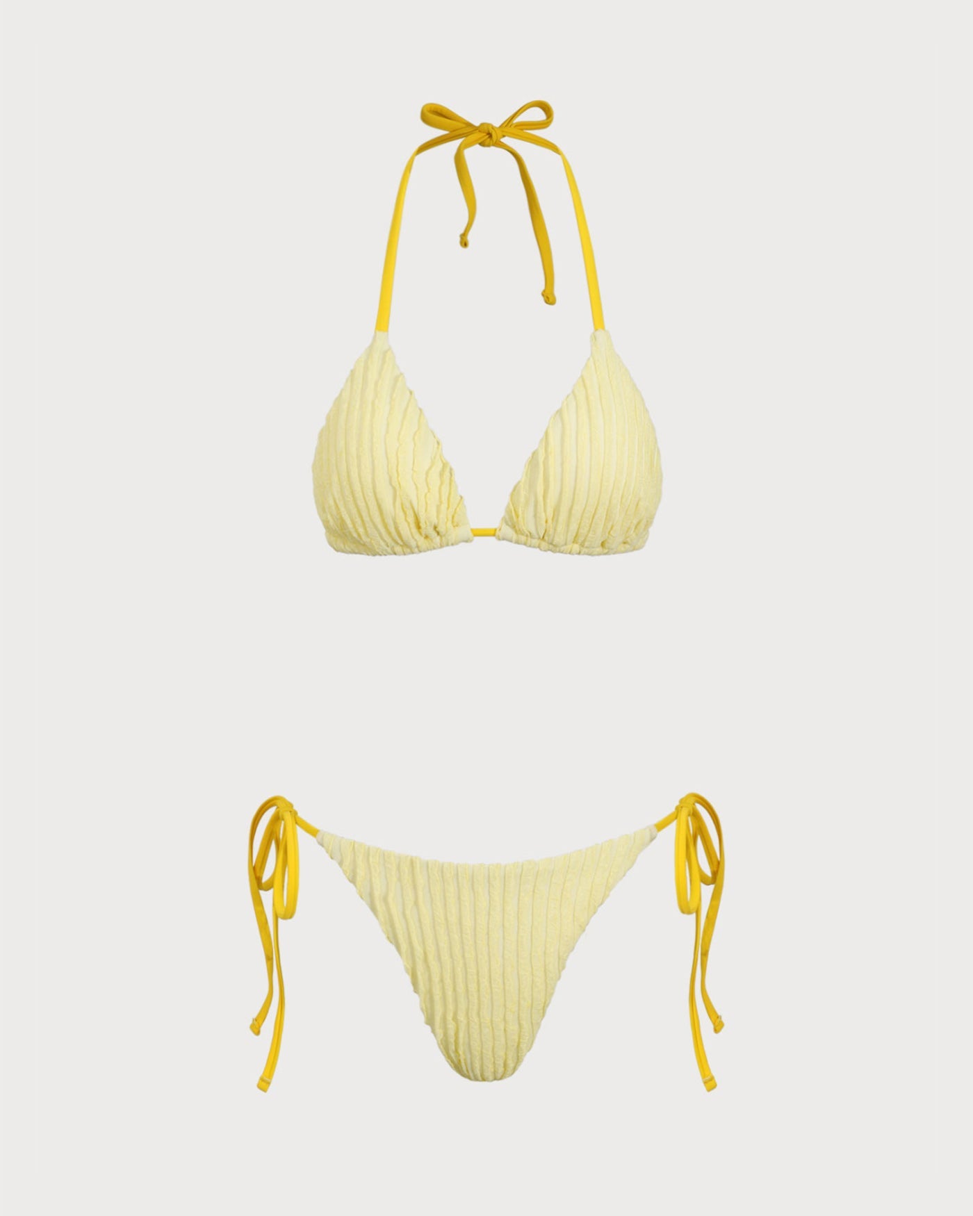 Gelber Triangel-Neckholder-Bikini
