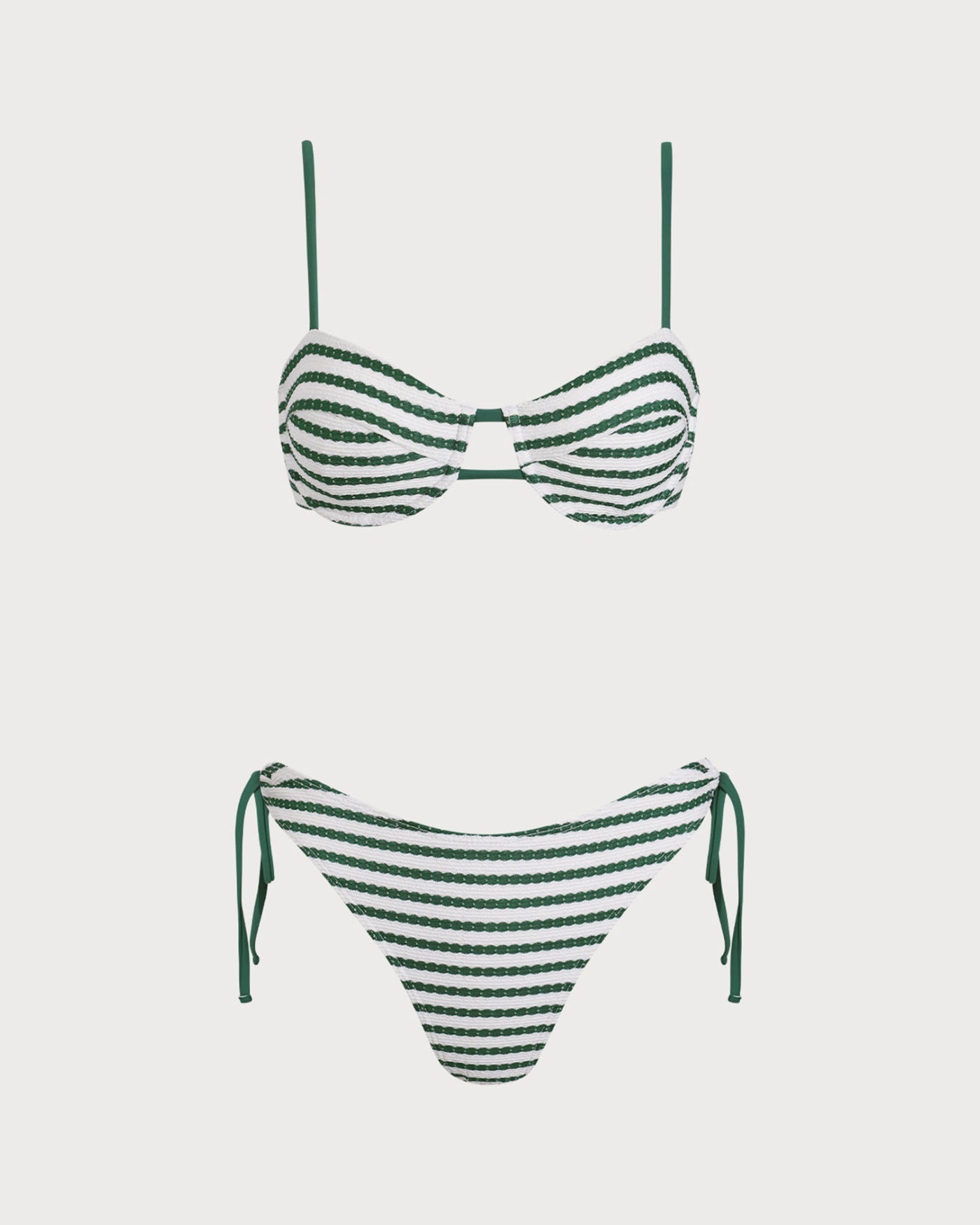 Bikini-Set mit Bügel und grünen Streifen