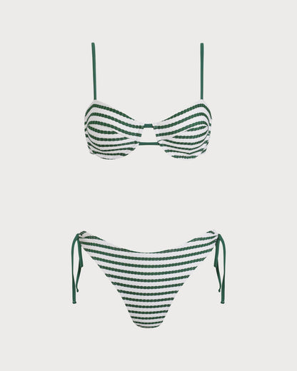 Bikini-Set mit Bügel und grünen Streifen