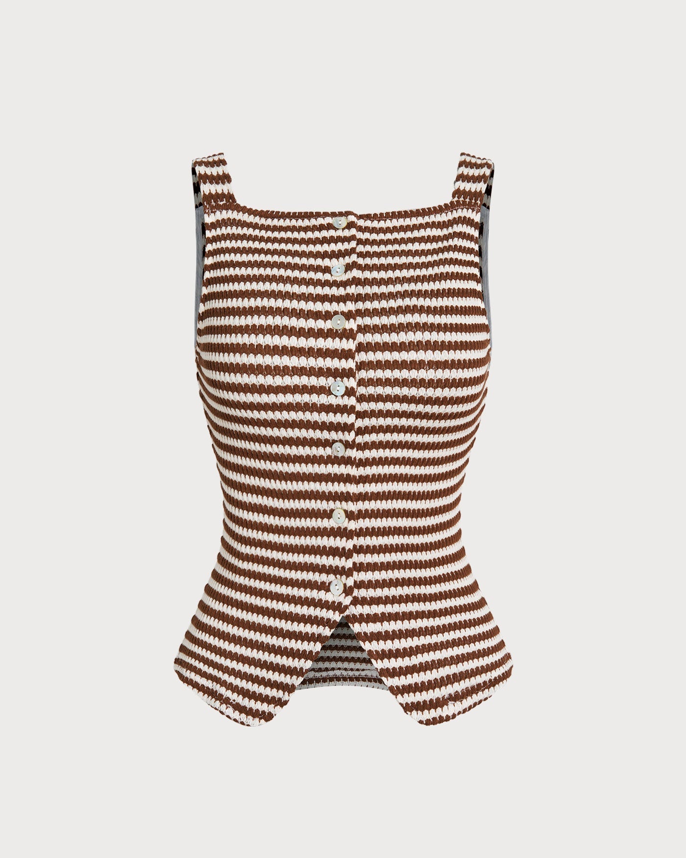 Braunes Tanktop mit eckigem Ausschnitt