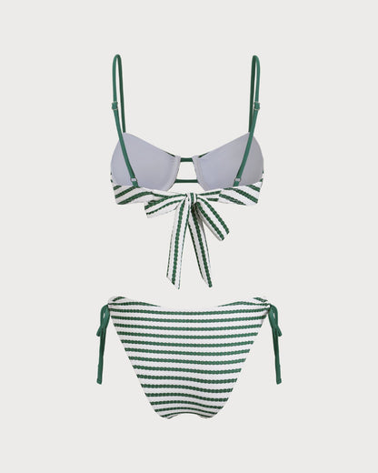 Bikini-Set mit Bügel und grünen Streifen
