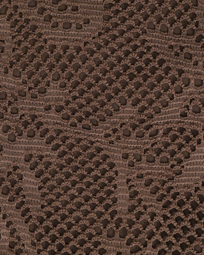 Brown Textured Halter Bikini Suit