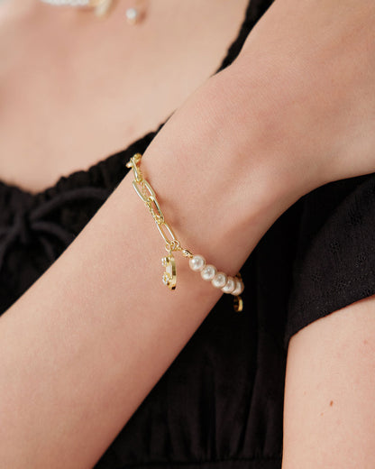 Armband aus Goldlegierung mit Perle