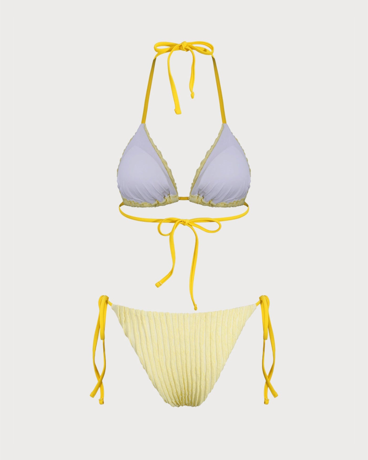 Gelber Triangel-Neckholder-Bikini