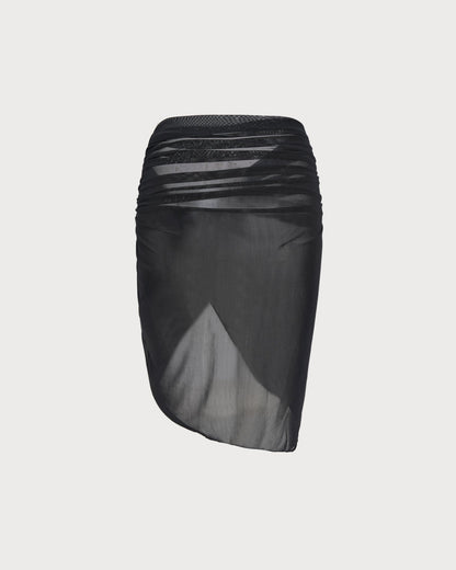 Schwarzes Strandkleid aus Mesh