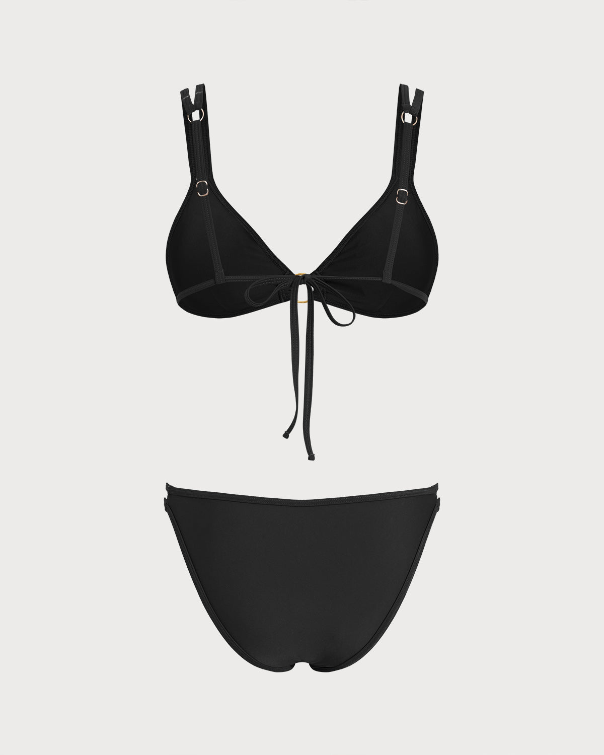 Schwarzes Bikini-Set mit O-Ring und Triangel-Top