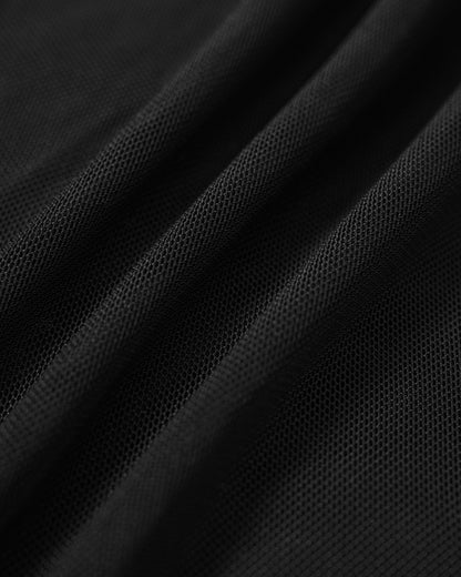 Schwarzes gerüschtes Mesh-Cover-up