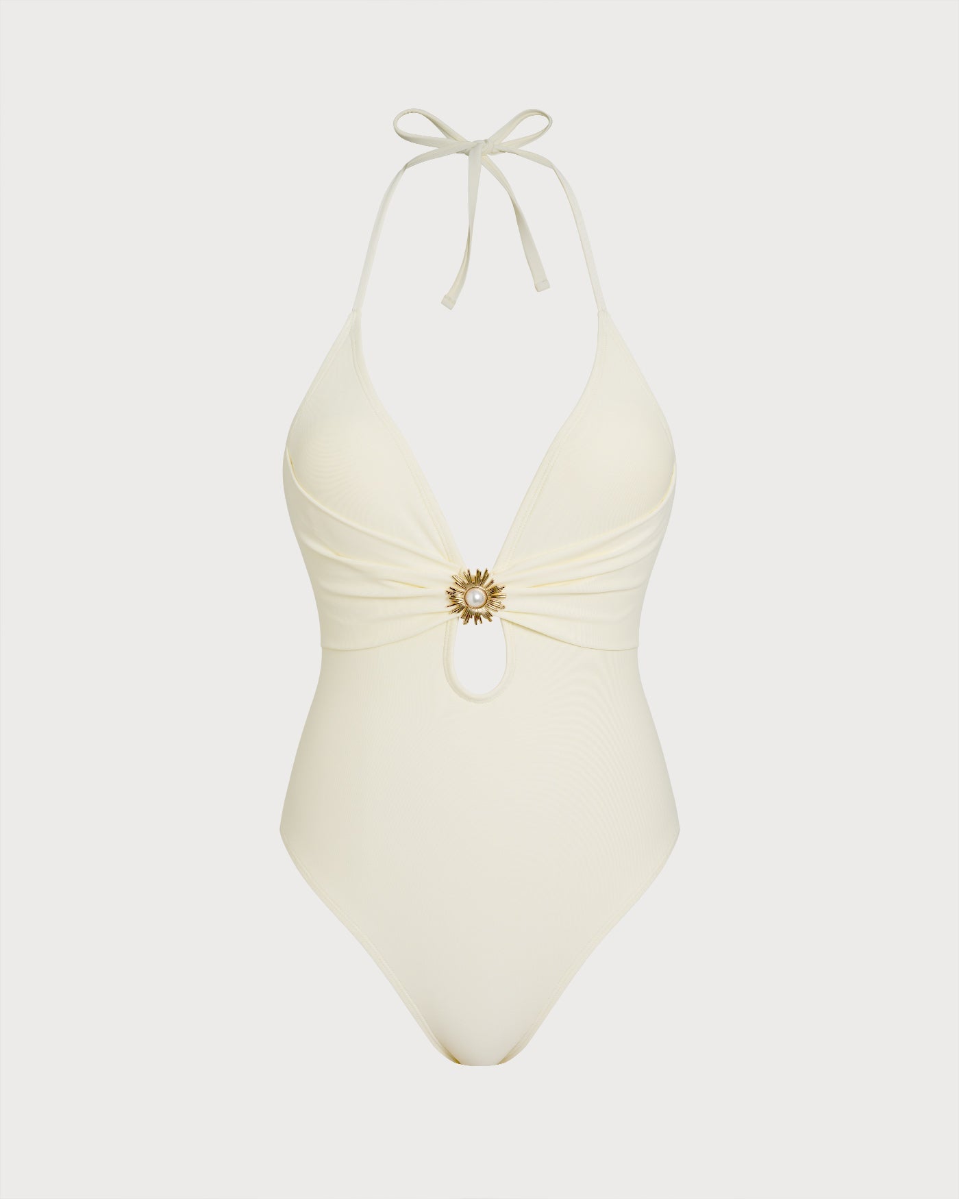 Off-White Neckholder-Bralette Einteiler Badeanzug