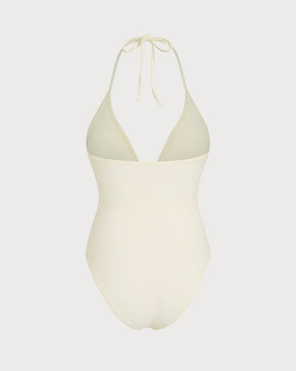 Off-White Neckholder-Bralette Einteiler Badeanzug