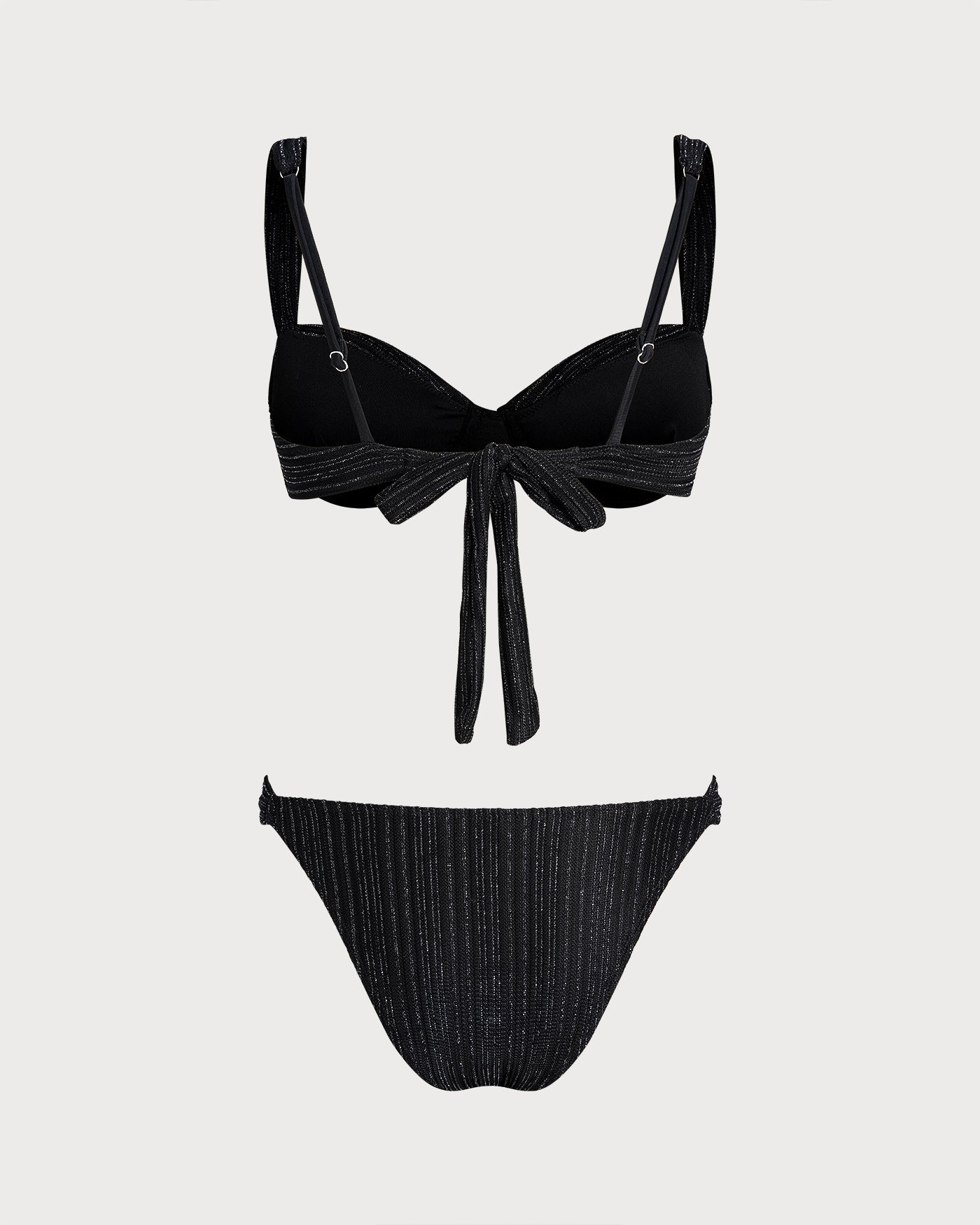 Bikini-Set mit Bügel-Top und schwarzen Pailletten
