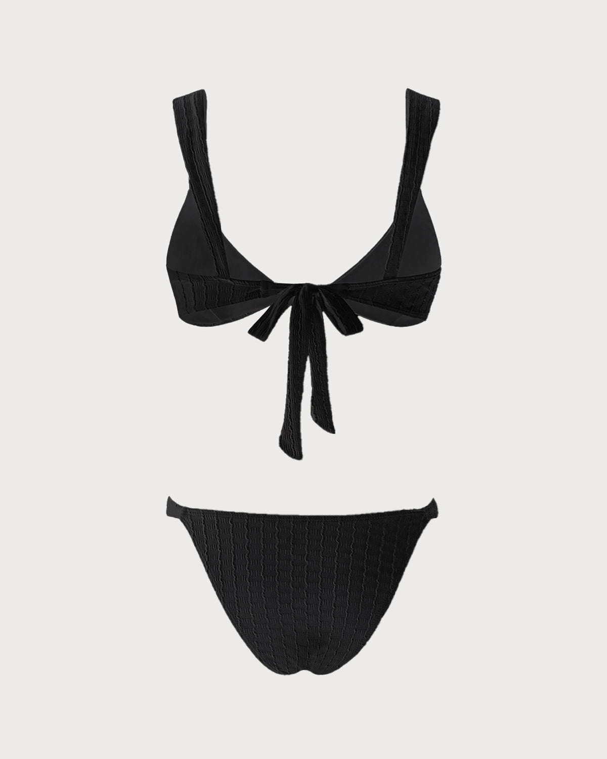 Schwarzes Bralette-Bikini-Set mit V-Ausschnitt
