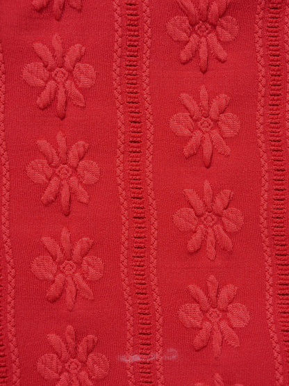 Rot Jacquard Neckholder Bikini Set mit Kordelzug