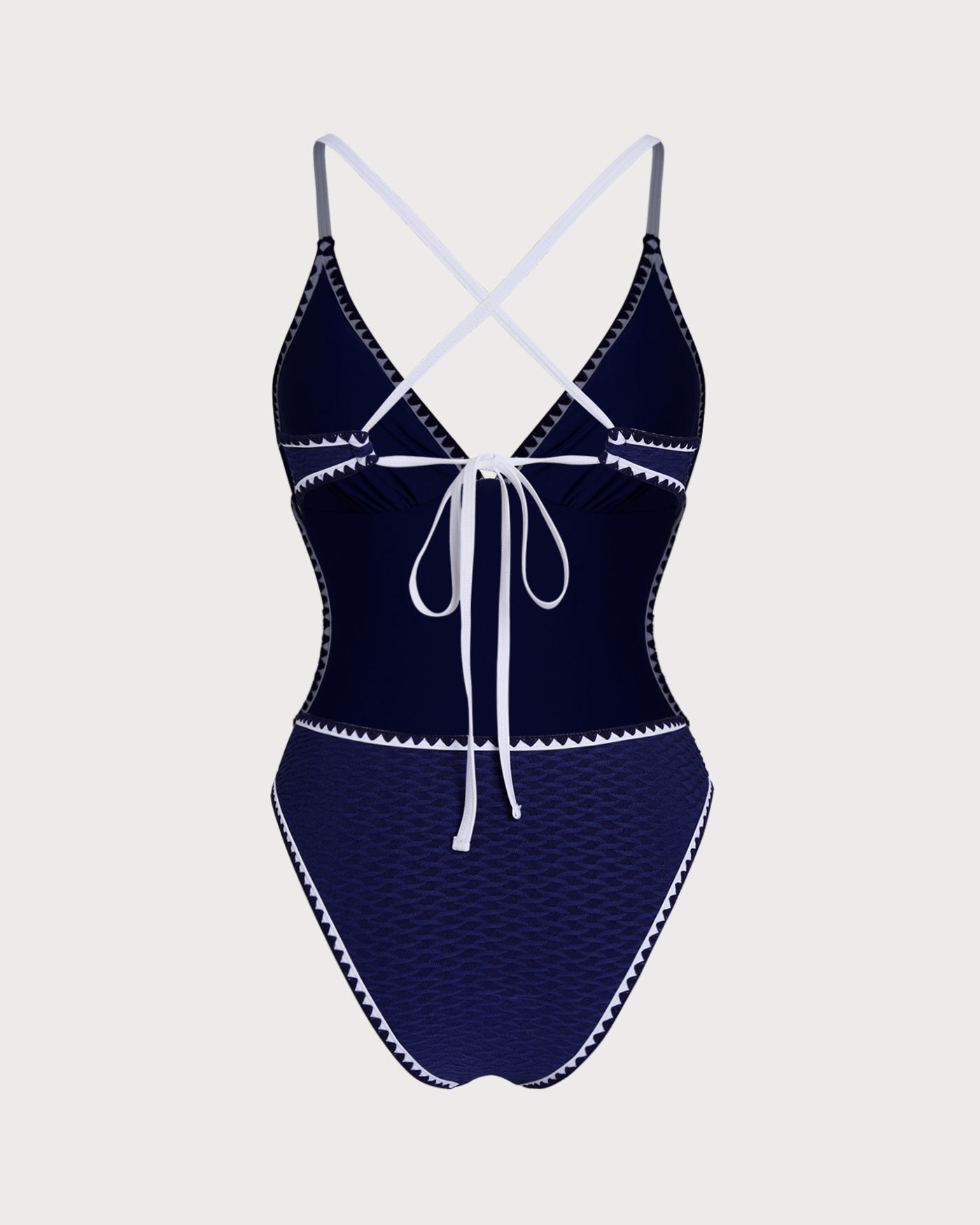 Blauer X-Kreuz-Bralette-Badeanzug