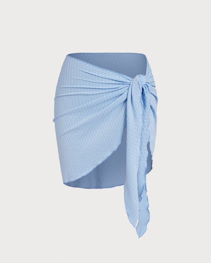 Blue Drawstring Cover-Up