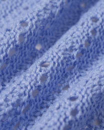 Blauer, strukturierter Kaftan mit Kontrastdetails