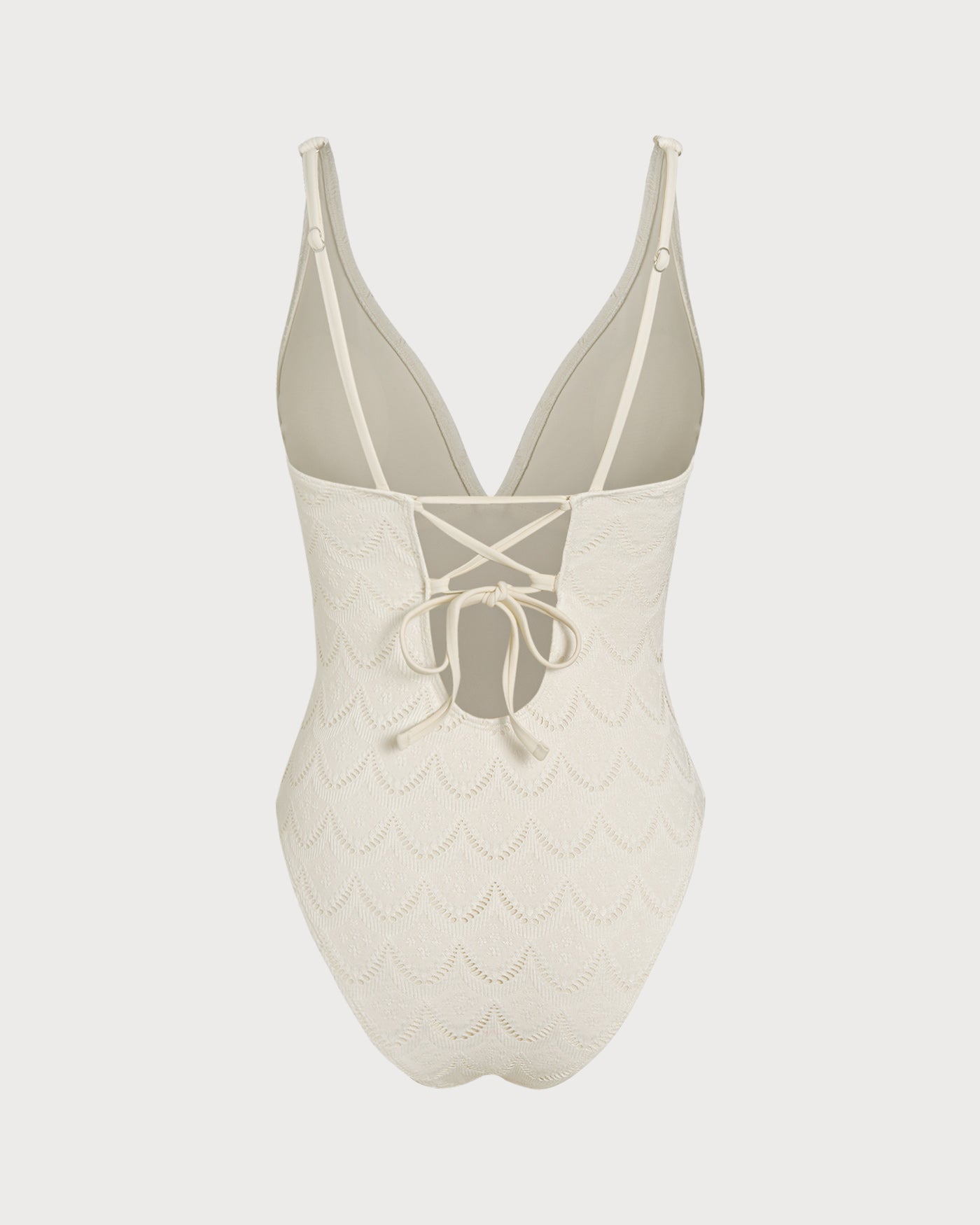 Off White Bralette Strukturierter Einteiler Badeanzug