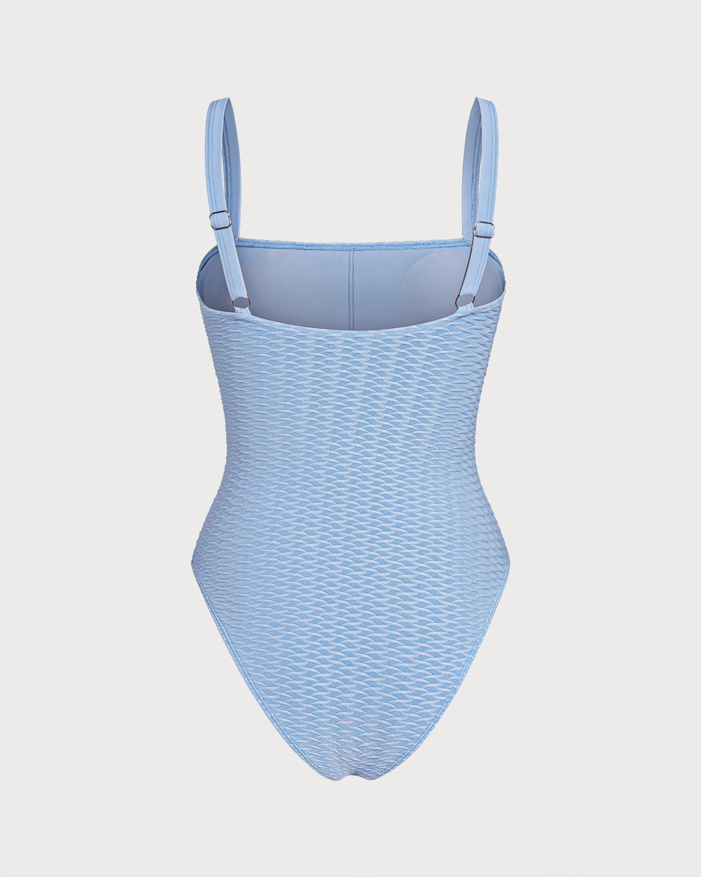 Blauer O-Ring Bandeau-Badeanzug