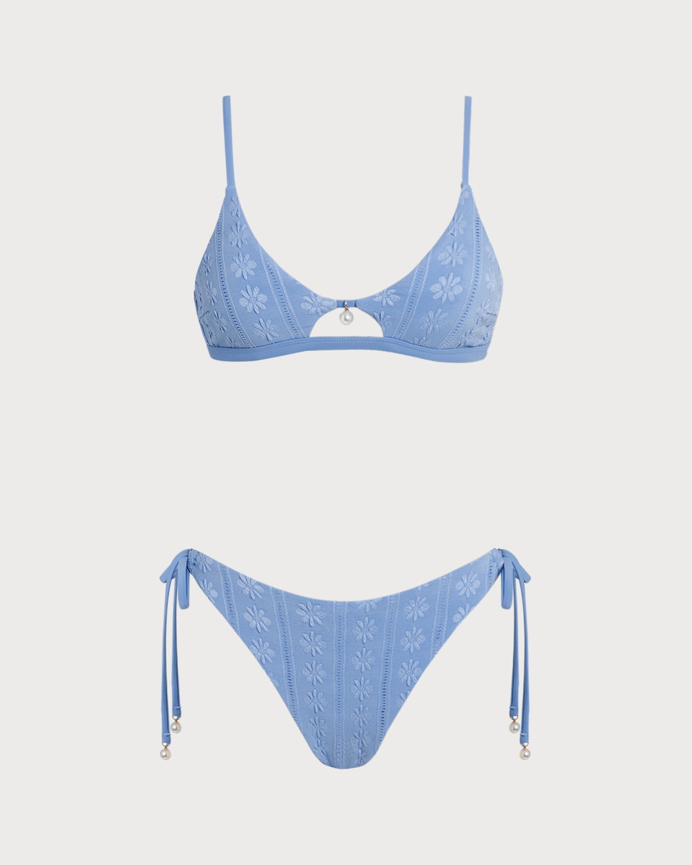 Blumen-Triangel-Bikini-Set mit V-Ausschnitt