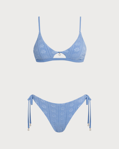 Blumen-Triangel-Bikini-Set mit V-Ausschnitt