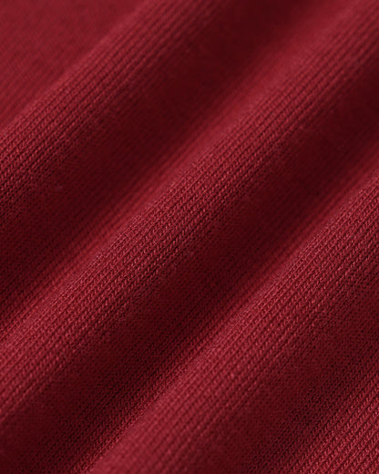 Rotes Midikleid mit eckigem Ausschnitt und Taschen
