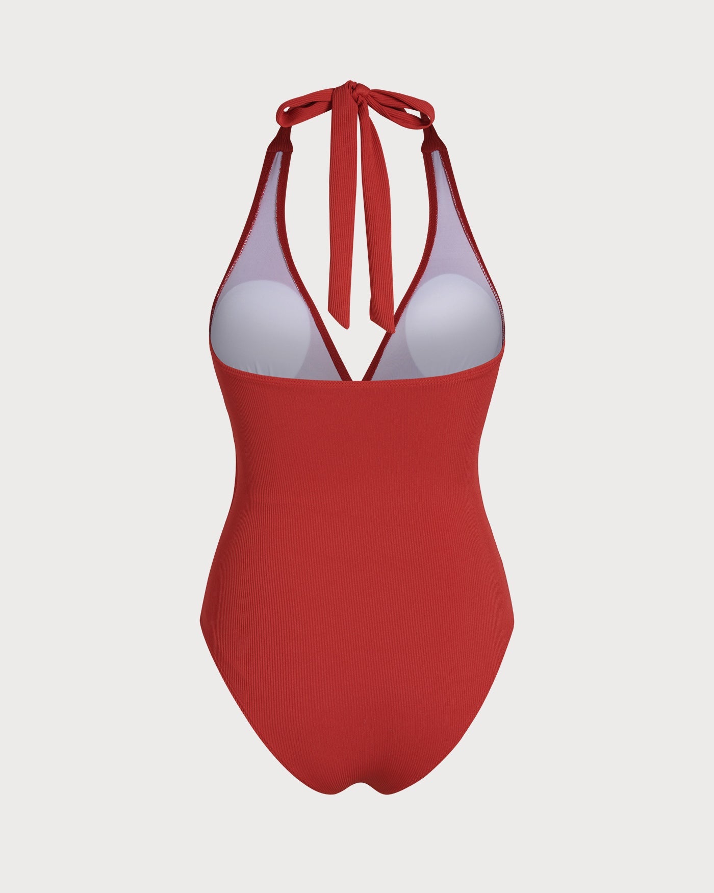 Roter Triangel-Badeanzug mit Neckholder