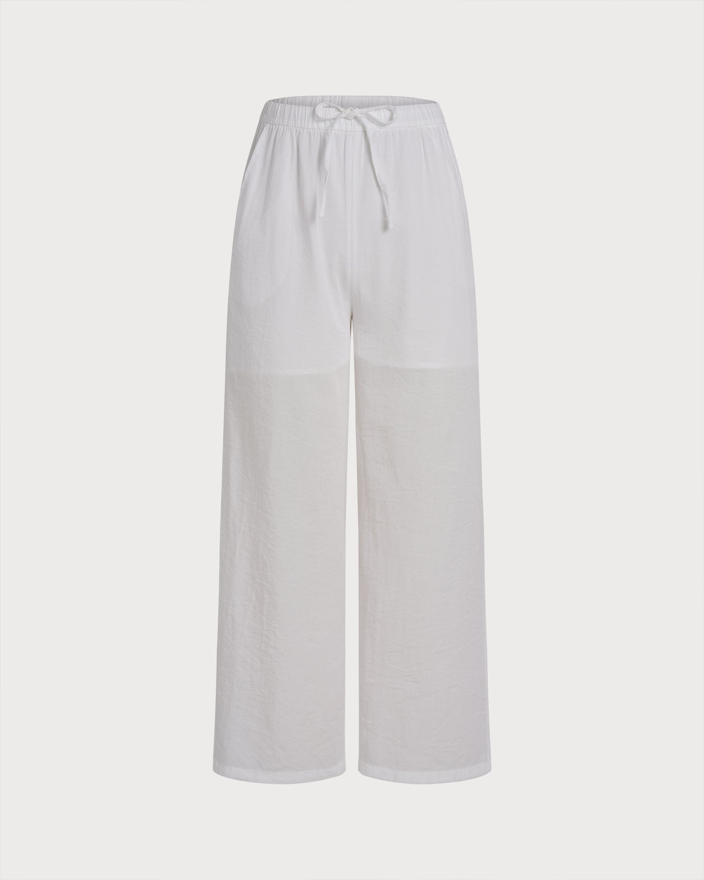 Weiße Hose mit Gummizug an der Taille