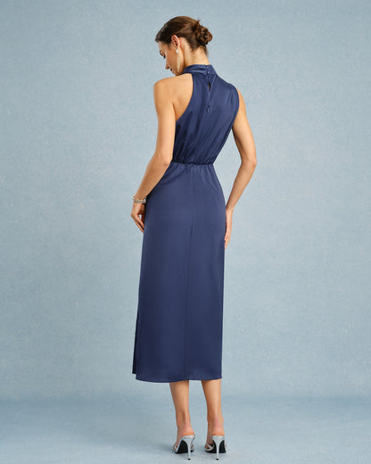 Blaues Midi-Tunika-Kleid „Turtle“