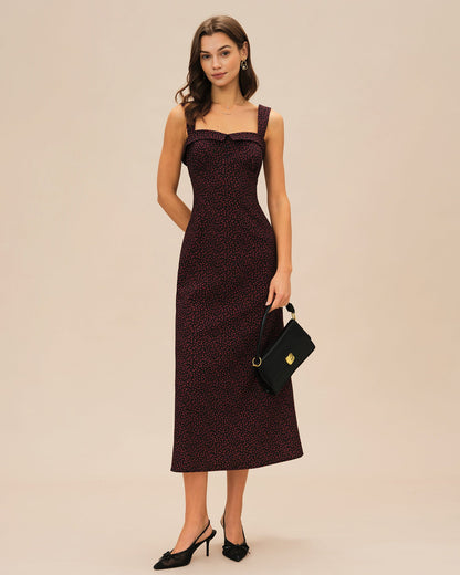 Weinrotes Midi-Slip-Kleid