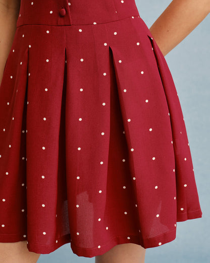 Rot gepunktetes Minikleid