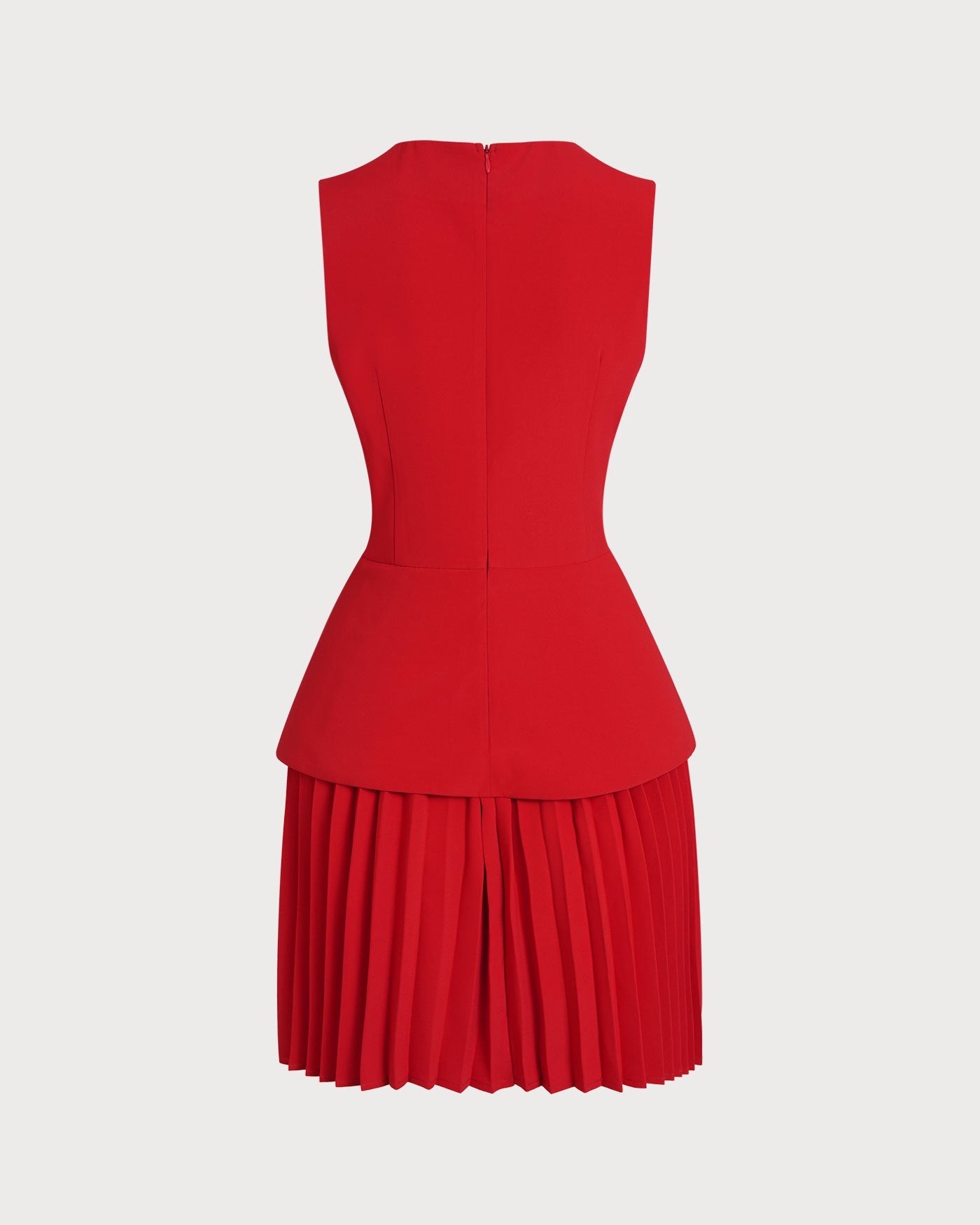 Rotes gerafftes Minikleid