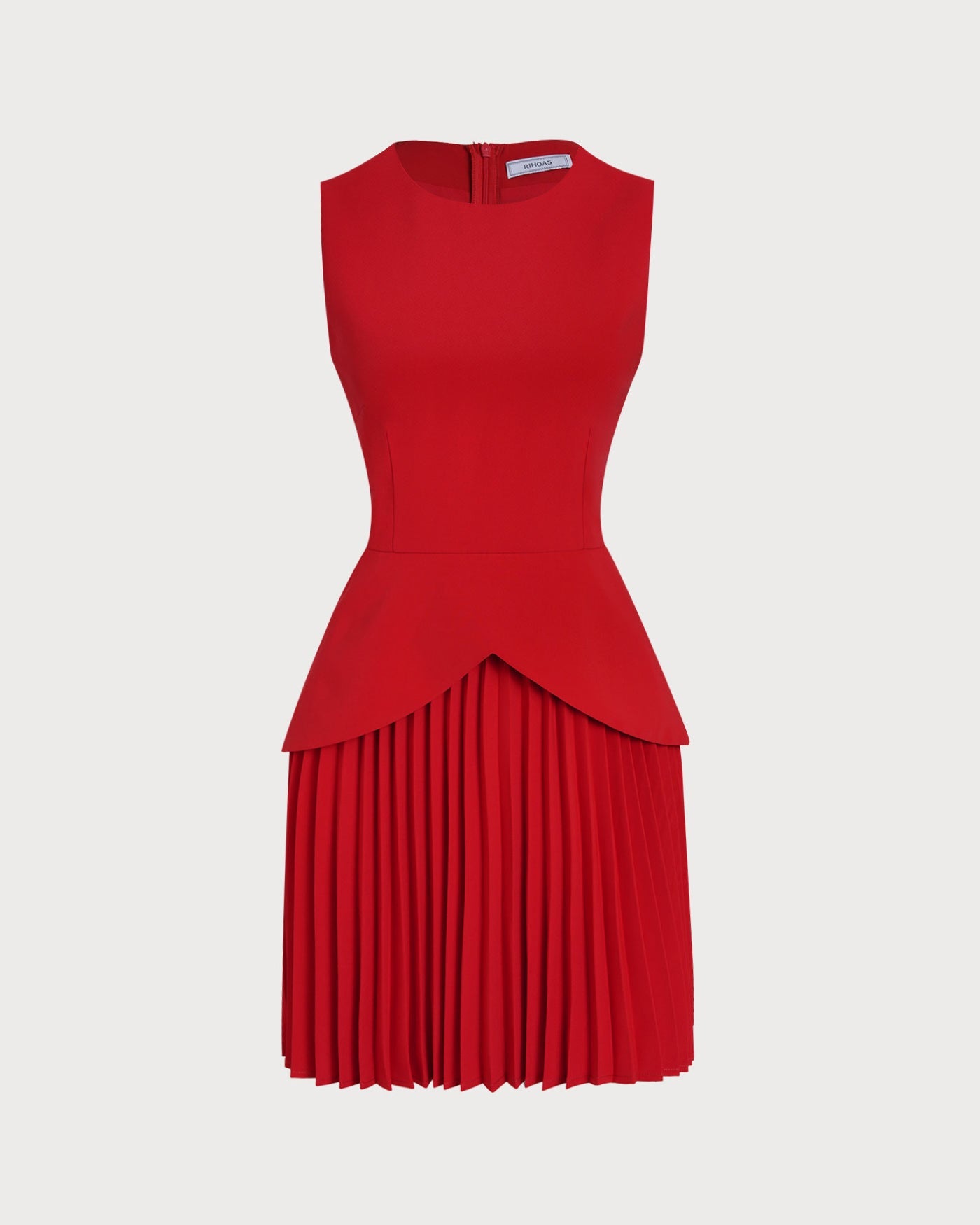 Rotes gerafftes Minikleid