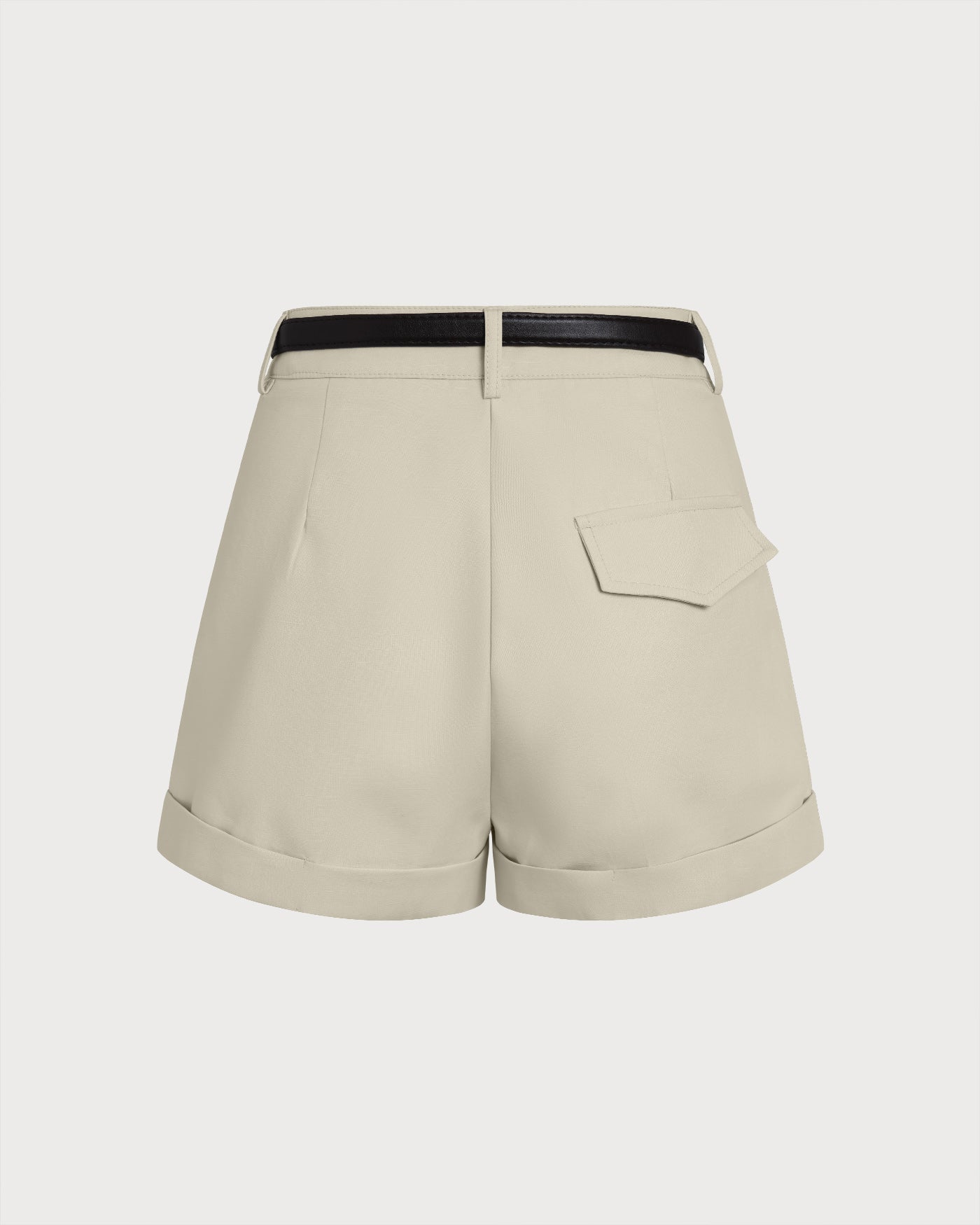 Pantaloncini grigi con cerniera e cintura
