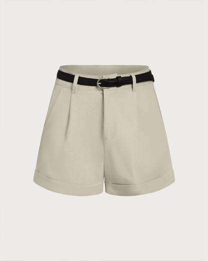 Pantaloncini grigi con cerniera e cintura